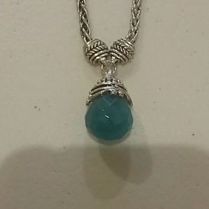 AVON SILVERTONE FACETED DROP NECKLACE ~ NIB